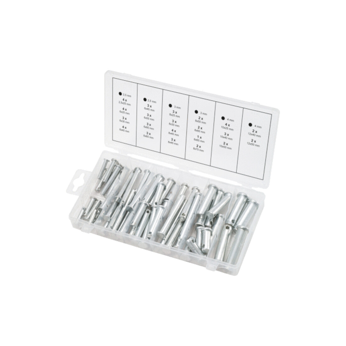 Assortiment d'écrous de sécurité, Ø 5-12mm, 21 dim. 60 pcs.