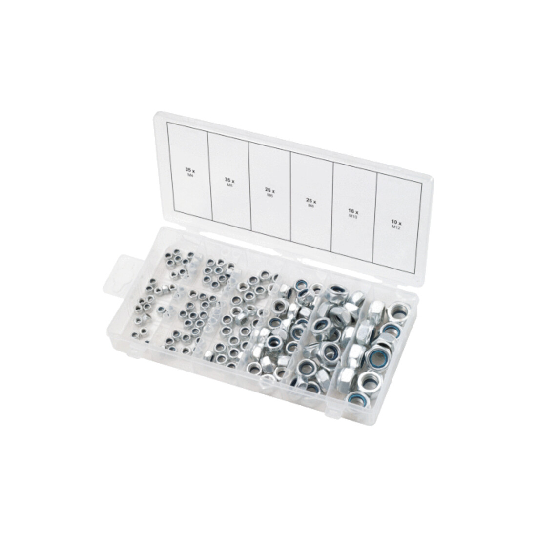 Assortiment d'écrous de sécurité KS Tools M4-12, 146 pcs.