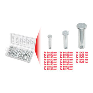Assortiment d'écrous de sécurité, Ø 5-12mm, 21 dim. 60 pcs.