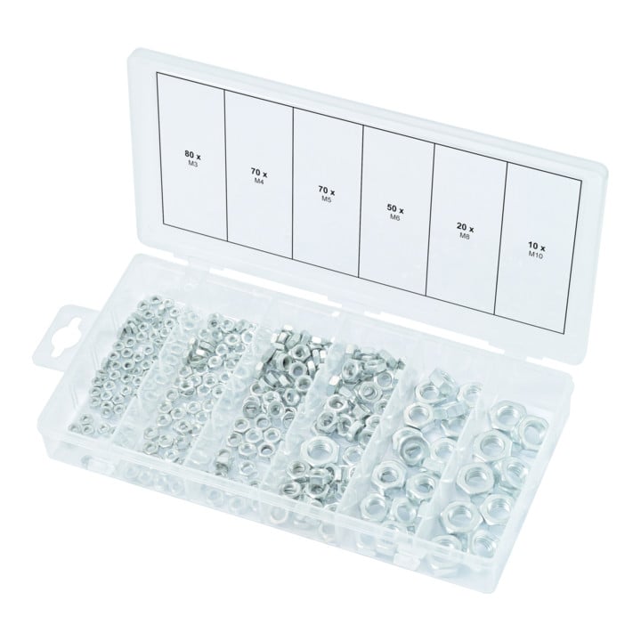 Assortiment d'écrous, metriques, 300 pcs.