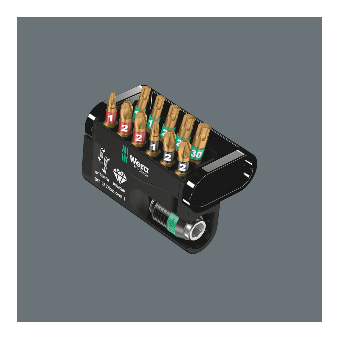 Assortiment d'embouts Bit-Check 12 Diamond 1 12pcs. DC PH/PZD/TX Rapidaptor Dans