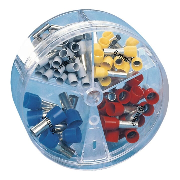 Assortiment d'embouts de câble 100 pces 4,00 - 16,00 mm² boîte en plastique