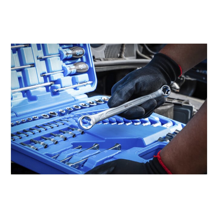 Assortiment d’outils 6,3 mm (1/4") + 12,5 mm (1/2") profil E/profil T (pour TX) 84 pièces BGS