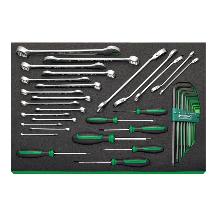 Assortiment d'outils Stahlwille avec chariot à outils Nombre de tiroirs 6 gris anthracite, RAL 7016 111 pcs.