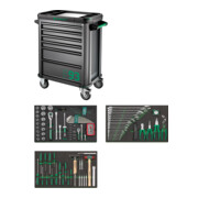 Assortiment d'outils Stahlwille avec chariot à outils Nombre de tiroirs 6 gris anthracite, RAL 7016 87 pcs.-1