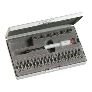 Assortiment Facom MICRO-TECH® - Embouts, porte-embouts, clé six pans creux 1/4", boîte plastique, 26 pcs.