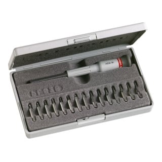 Assortiment Facom MICRO-TECH® - Embouts série 0, boîte en plastique avec porte-embouts, 16 pièces.