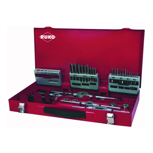 Assortiment tarauds + filières HSS Co 5 37 pièces