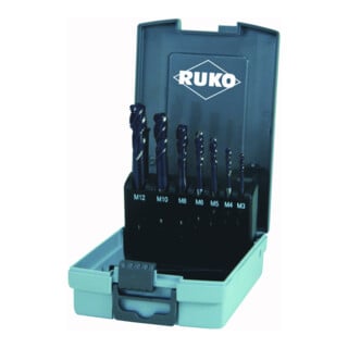 Assortiment tarauds machine HSS Co 5 TiAlN forme C 35° 7 pièces