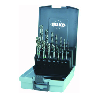 Assortiment tarauds machine HSS forme C 35° 14 pièces