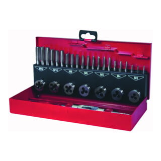 Assortiment tarauds main + filières 31 pièces HSS