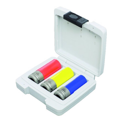 ASW Jeu de douilles à chocs avec manchon en plastique 1/2" 3 pièces
