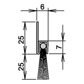 Athmer Bürstentürdichtung L.1250mm Rosshaar mixed Athmer