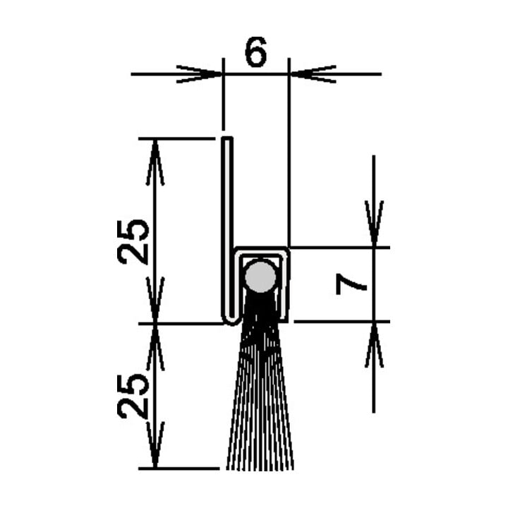 Athmer Bürstentürdichtung L.1250mm Rosshaar mixed Athmer