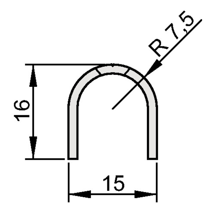 Athmer Fingerschutzprofil Bands.BU-16 L.1000mm Bands.silberf.