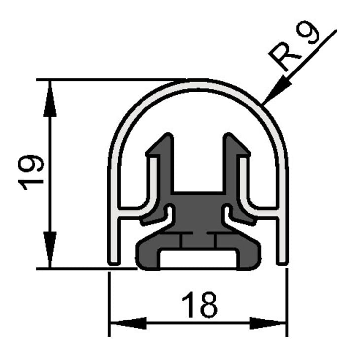 Athmer Fingerschutzprofil Bands.BU-18K L.1000mm Bands.silberf.