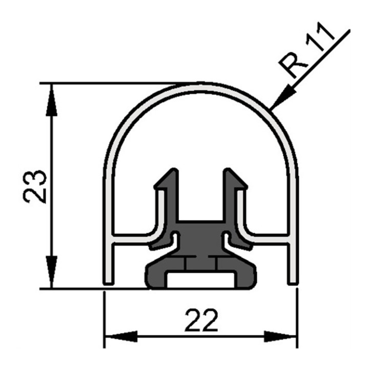 Athmer Fingerschutzprofil Bands.BU-22K L.1000mm Bands.silberf.