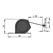 Athmer Fingerschutzprofil NR-25 L.1925mm BG schwarz silberf.-5