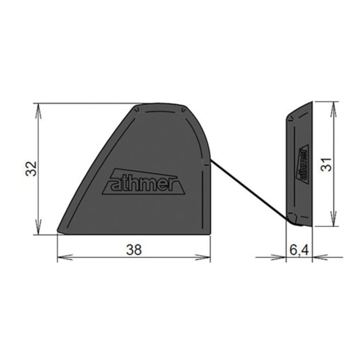 Athmer Fingerschutzprofil NR-32 UniSafe L.2000mm BG schwarz verkehrsweiß
