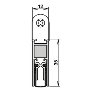 Athmer Türdichtung Doppeldicht M-12/35 1-393 Ausl.2-s.L.833mm Aluminium silberf.