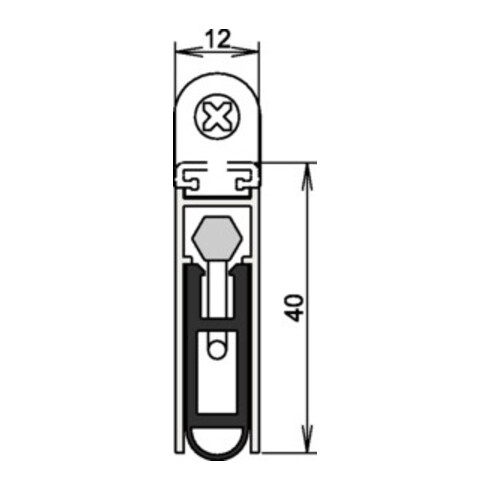 Athmer OHG Kältefeind Türdichtung Allround Nr.1-689 Auslösung 1-seitig Aluminium