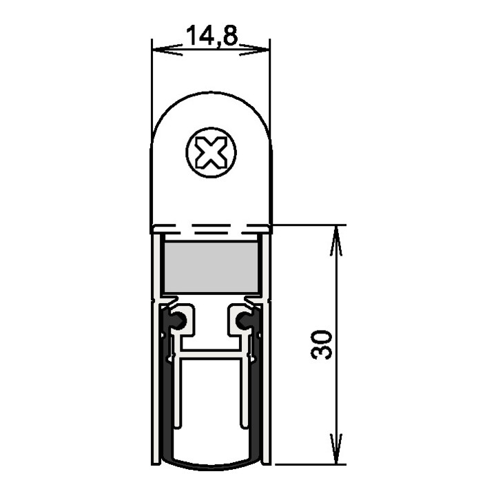 Athmer OHG Schall Ex DUO Türdichtung L-15 WS Nr.1-382 Auslösung 2-seitig Aluminium