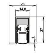 Athmer OHG Schall-Ex DUO Türdichtung L-15/28 OS Nr.1-404 Auslösung 2-seitig Aluminium