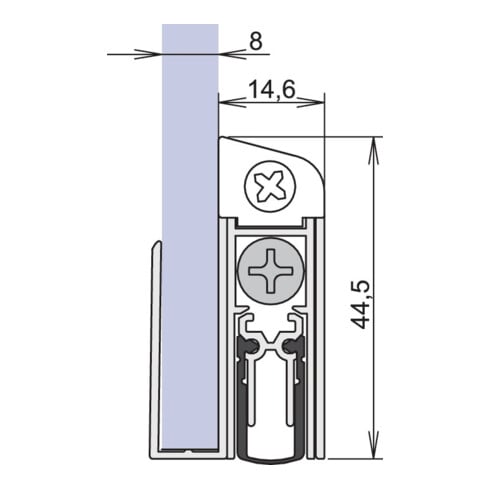 Athmer Türdichtung Schall-Ex® GS-8 Nr. 1-407 Ausl.1-s.L.1208mm Aluminium silberf.