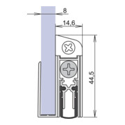 Athmer Türdichtung Schall-Ex® GS-8 Nr. 1-407 Ausl.1-s.L.1208mm Aluminium silberf.