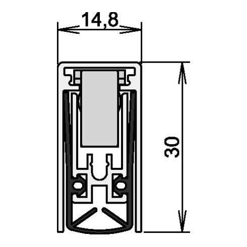 Athmer OHG Schall-Ex Türdichtung L-15/30 WS Nr.1-880 Auslösung 1-seitig Aluminium