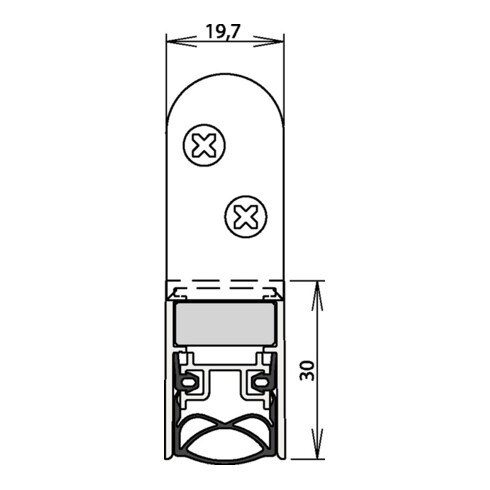 Athmer Türdichtung Schall-Ex® Ultra WS Nr. 1-290 Ausl.2-s.L.833mm Aluminium silberf.