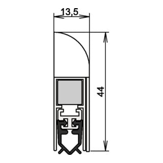 Athmer Türdichtung Wind-Ex Nr. 1-310 Ausl.1-s.L.1110mm Aluminium silberf.