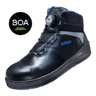 Atlas Chaussure de sécurité montante THERMOTECH 9800 BOA HI HRO, S3, W10, noir