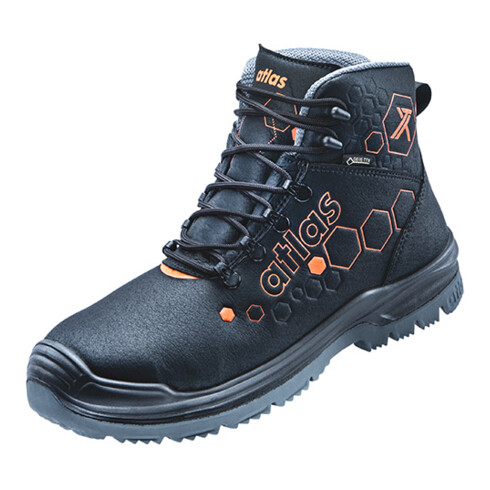 Atlas knöchelhoher Sicherheitsschuh XT 520 GTX, S3, W10, schwarz/rot