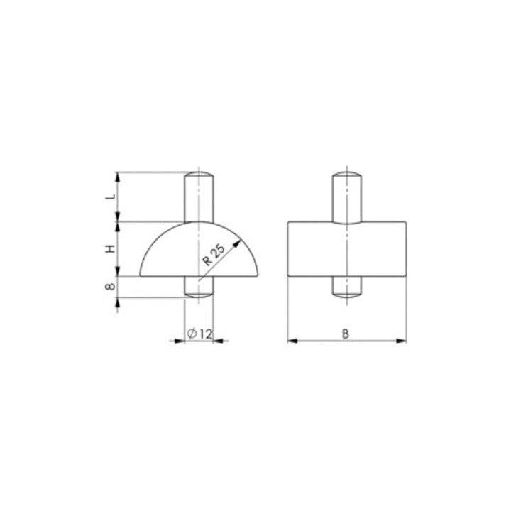 Attache de fixation AMF No.6444 H.23xB.50xL.19mm