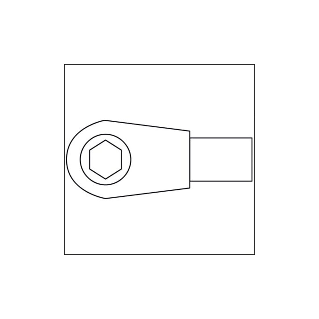 Attache mâle à cliquet pour bits 6408-1 ∙ Carré femelle 9 x 12 mm ∙ Hexagone creux 8 mm (5/16 pouce), Profil à 6 pans intérieurs HAZET