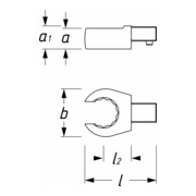 Attache mâle polygonale ouverte 6612C-11 11 mm HAZET-3