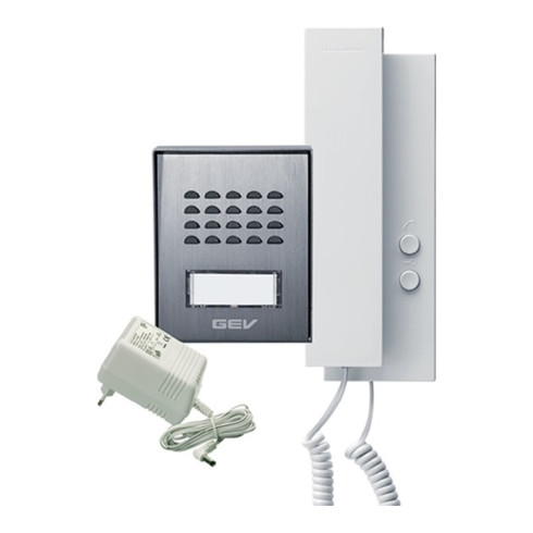 Audio-Türsprechanlage CAS 88306 1-Familienhaus weiß/anthrazit Alu./Ku. GEV