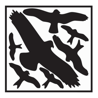 Aufkleber Vogelschutzset Vogelsymbole B.320xH.290mm Folie selbstklebend