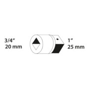 Augmentateur 3221 3/4 à 1 po. 60 mm acier CV GEDORE-4