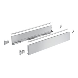 Hettich Kit de profil de côté de tiroir, AvanTech YOU, hauteur 101 mm, NL, argent, gauche et droite