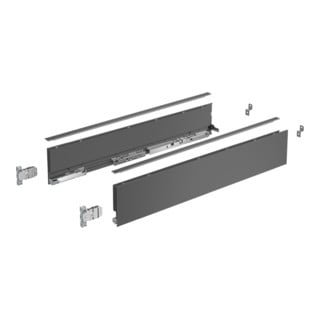Hettich profil de côté de tiroir, AvanTech YOU, hauteur 101 mm, NL, anthracite, gauche et droite