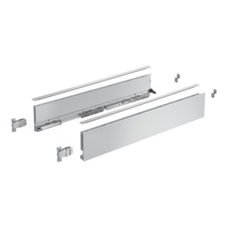 Hettich Kit de profil de côté de tiroir, AvanTech YOU, hauteur 101 mm, NL, argent, gauche et droite