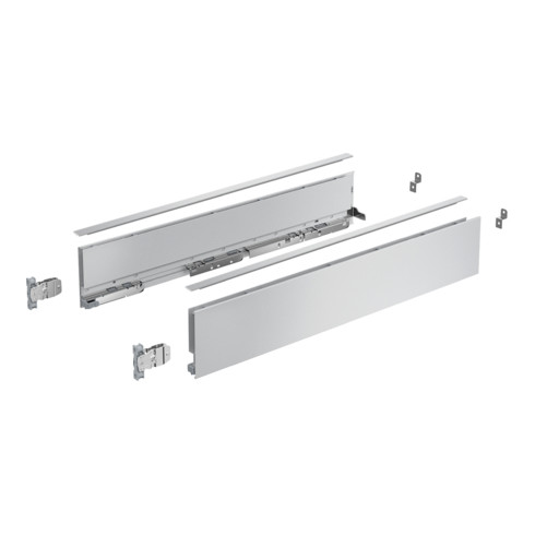 AvanTech YOU Kit de profil de côté de tiroir, hauteur 101 mm x NL 600 mm, argent, à gauche et à droite
