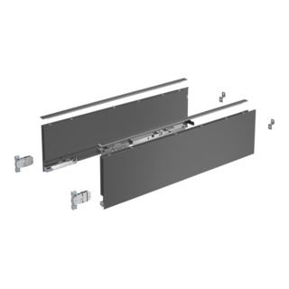 Hettich Kit de profil de côté de tiroir, AvanTech YOU, hauteur 139 mm, NL, anthracite, gauche et droite