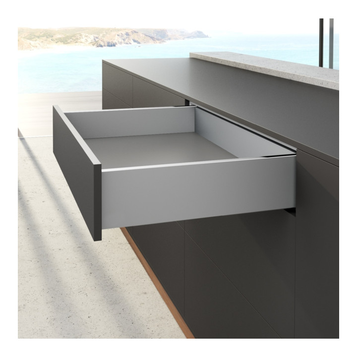 AvanTech YOU Kit de profil de côté de tiroir, hauteur 139 mm x NL 550 mm, argent, à gauche et à droite