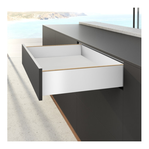 AvanTech YOU Kit de profil de côté de tiroir, hauteur 139 mm x NL 600 mm, blanc, à gauche et à droite