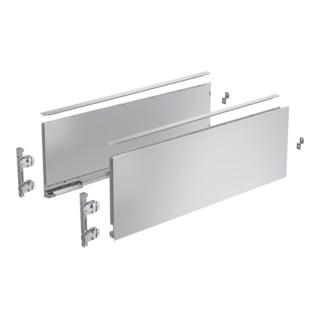 Hettich kit de profil de côté de tiroir, AvanTech YOU, hauteur 187 mm, argent, gauche et droite