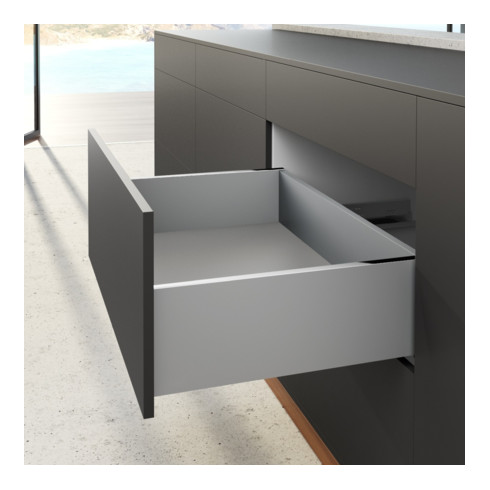 Hettich kit de profil de côté de tiroir, AvanTech YOU, hauteur 187 mm, argent, gauche et droite