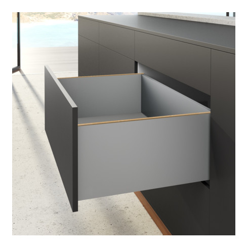 Hettich Kit de profil de côté de tiroir, AvanTech YOU, hauteur 251 mm, argent, gauche et droite